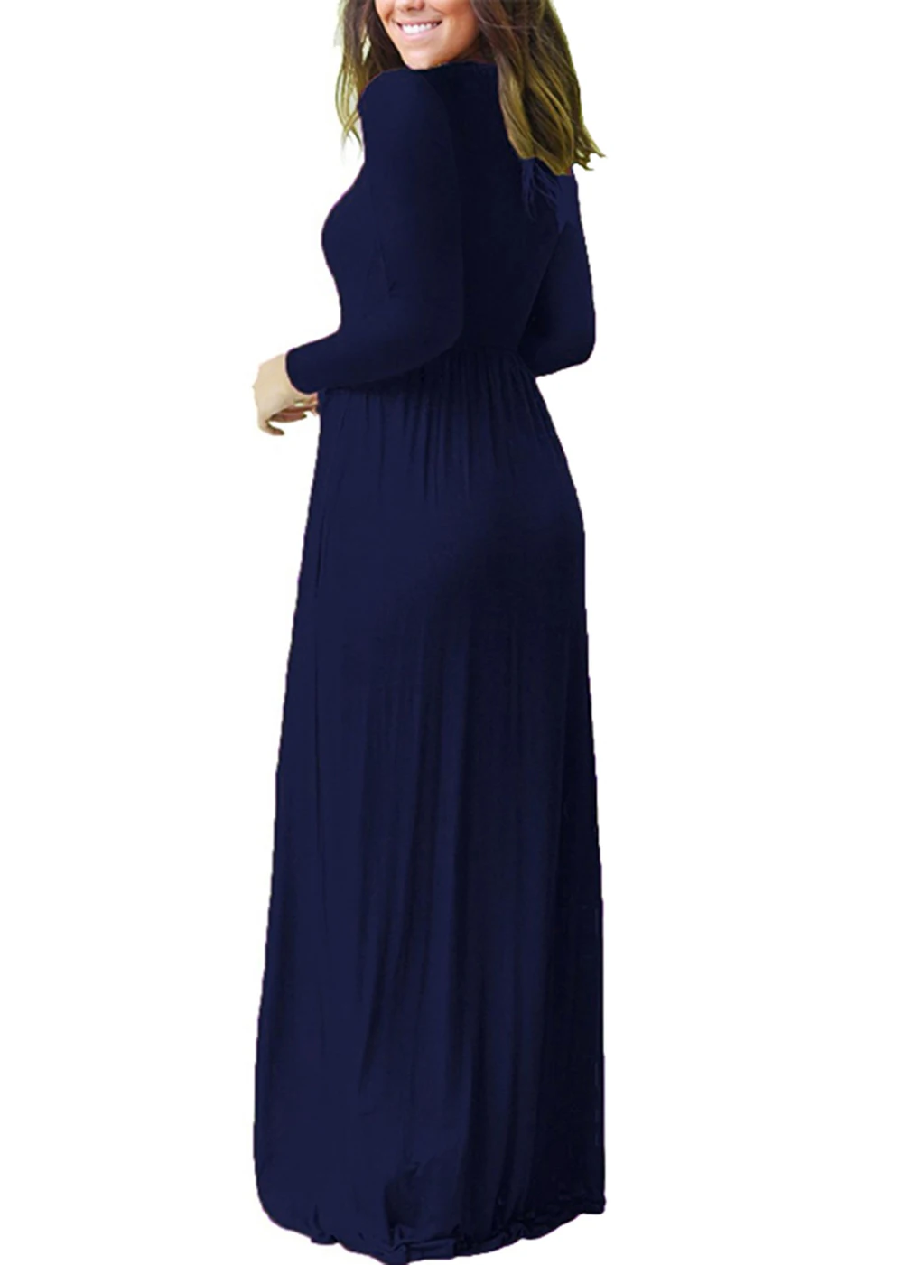 Vestidos Gravidas Одежда однотонное платье для беременных с длинным рукавом Макси низ вечерние платья для беременных женская одежда