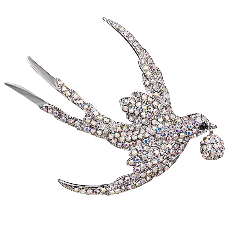 

Colorful Rhinestone Swallow Brooch Female Beautiful Vivid Bird Animal Brooch