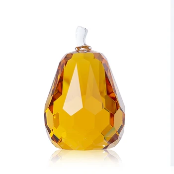 

H&D 3D Crystal Paperweight Glaze Pear Figurine Ornament Art Glass Crafts Home Office Desktop Decor Wedding Birthday X'mas Gifts
