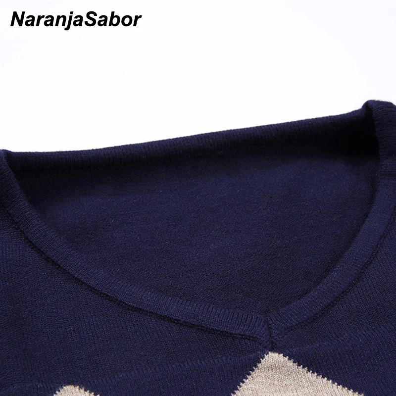 NaranjaSabor мужской свитер осень зима мужской модный Повседневный тонкий шерстяной пуловер с v-образным вырезом рубашка брендовая одежда N535