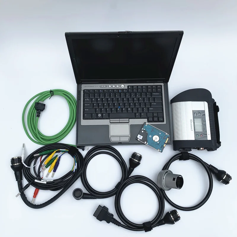 

MB Star SD Connect Compact 4 with 320G HDD newest software with for dell d630 laptop used all cable full set ready to use