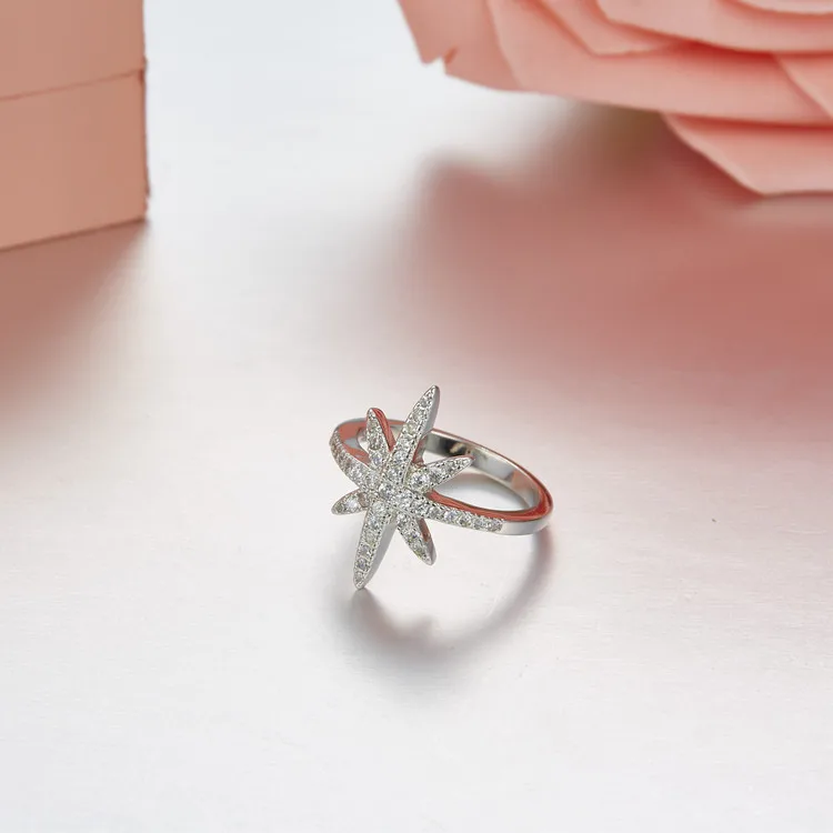 MeiBaPJ Настоящее серебро 925 Сияющее Кольцо со звездами для женщин модные AAA Zircons очаровательное кольцо вечерние ювелирные изделия Подарочная коробка