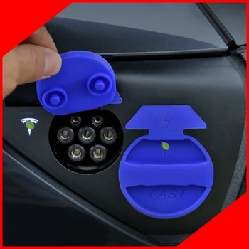 

A Little Change Charging port waterproof dust cover modified accessories decoration for Tesla Model 3