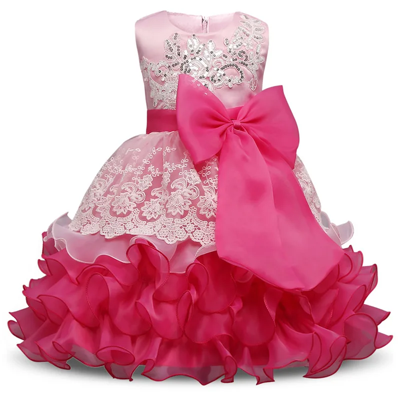 High quality Baby Kids Prom Gown Designs Dress 3 8 Year Birthday Dresses Sleeveless Four Layer