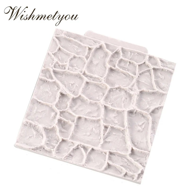 

WISHMETYOU Silicone Pebble Wall Turn Sugar Mold Simulation Goose Soft Stone Wall Cake Decorating Tools Chocolate Biscuits Mold