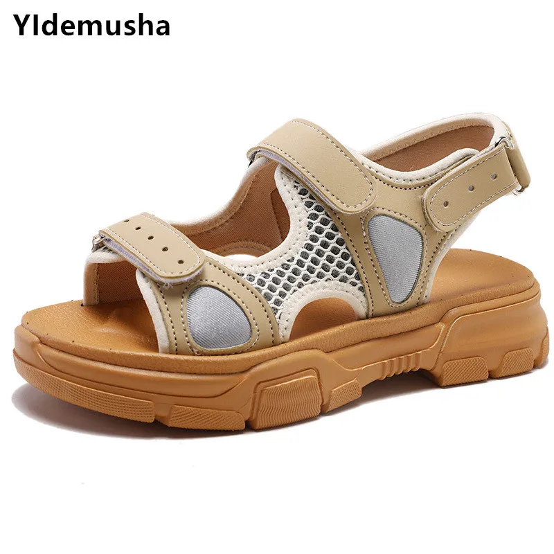 YIdemusha New Light Shoes Women High 4cm Heels Sandals Summer Sport Non