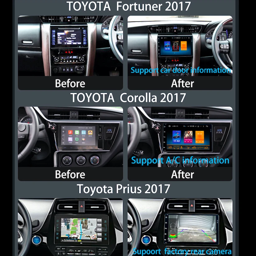 Автомобильный GPS навигатор 2 Din Android для Toyota Innova 2016 2017 головное устройство Harriers din