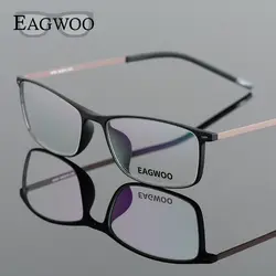 EAGWOO EMS титановые очки Для женщин мальчик ободковая оправа для очков рецепт; очки прямоугольный резиновые очки 890042