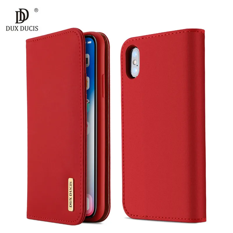

100% Genuine Luxury Flip PU Leather Silicon Case for iPhone Xs Case Protective Phone Bags Cover For iPhone X Wallet Case Coque