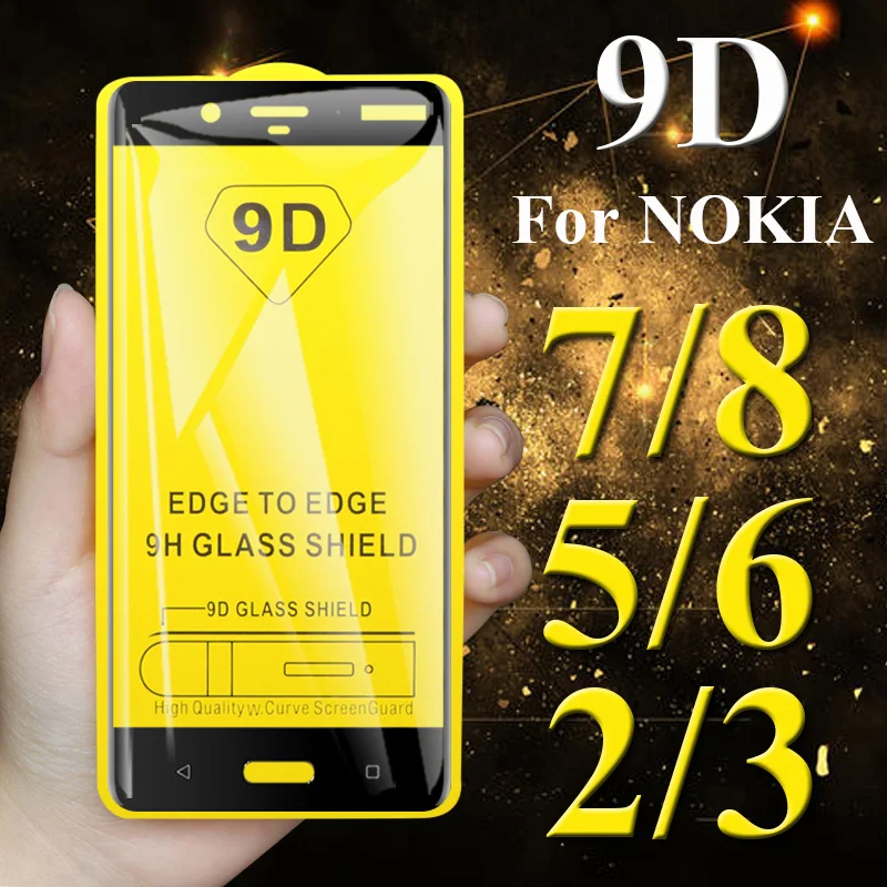 9D Protective Case on For Nokia 8 2 3 5 6 7 Screen Protector Glass Phone Cases 9H Full Cover Protect Tempered Tremp Glas Sheet |