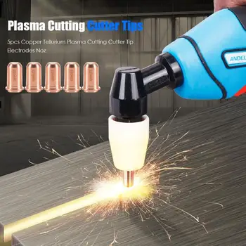 

5pcs Copper Tellurium Plasma Cutting Cutter Tip Electrodes Nozzles 220480 Accessories standard Tips/Nozzle Electrodes Shield Cup