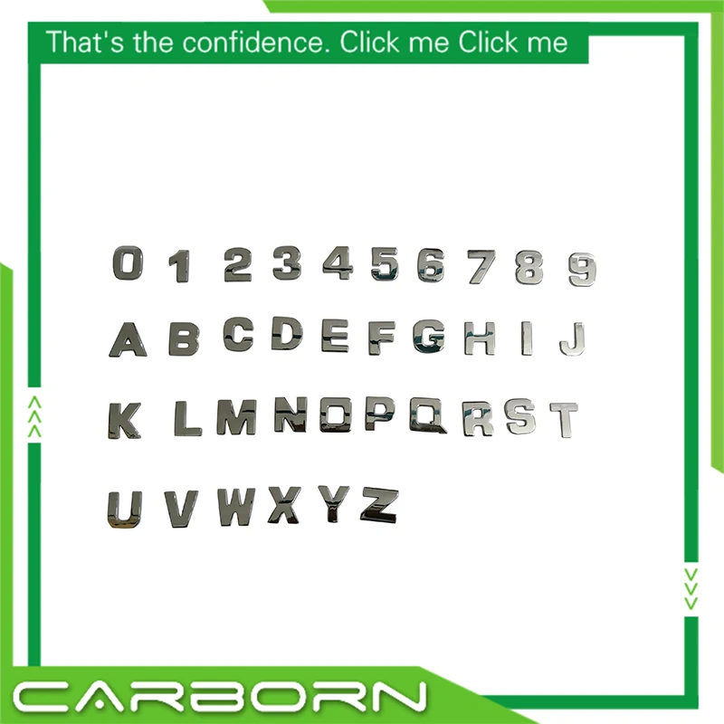 

For Full Car Body Metal Chrome Plated Numbers and Letters DIY Car Logo or Emblem or Badge Stickers