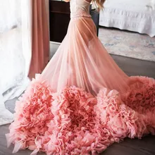 Шикарная юбка Женская длинная на заказ vestidos largos русалка вечерние юбки розовый тюль низ плиссировка abendkleider