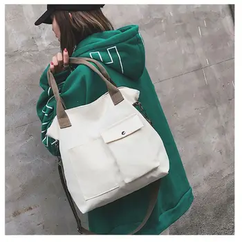 

1 Pc Women Fashion Handbag Lady Shoulder Bag Tote Purse Canvas Messenger Hobo Top Handle Bags Handbags 2020 Brand Design