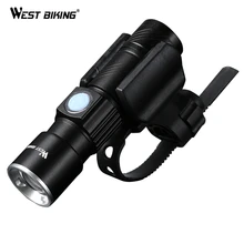 WEST BIKING велосипедный светильник с подзарядкой от USB, растягивающийся зум 200 м, водонепроницаемый велосипедный передний светодиодный светильник-вспышка, велосипедный светильник