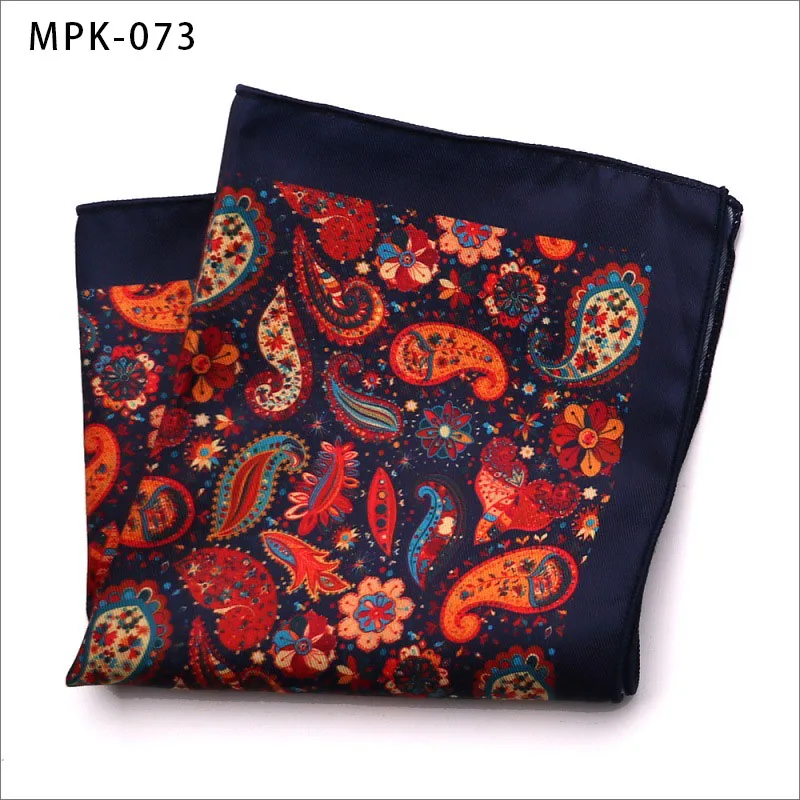 MPK-73 YISHLINE отличительные мужские s модный мужской Карманный платок квадратный шелковый мужской цветочный Пейсли мужской нагрудный платок для мужской костюм аксессуары - Цвет: MPK-73