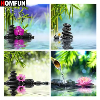 

HOMFUN Full Square/Round Drill 5D DIY Diamond Painting "Bamboo flower" 3D Embroidery Cross Stitch 5D Home Decor Gift