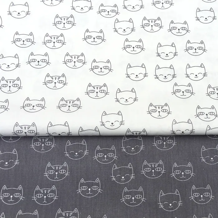 

Newest 50*160cm Cat Printed Cotton Fabric for Baby Crib Bedding Sheet Sewing Cloth for Cushions Blanket Girl's Dress Cloth D30