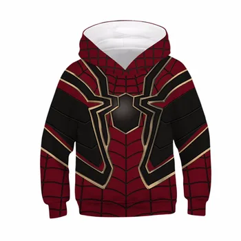 

Boys Girls Hoodie Jacket T-shirt Avengers Endgame 4 The Quantum Realm Cosplay Spiderman 3D Top For Kids Fall Clothes Costume Tee