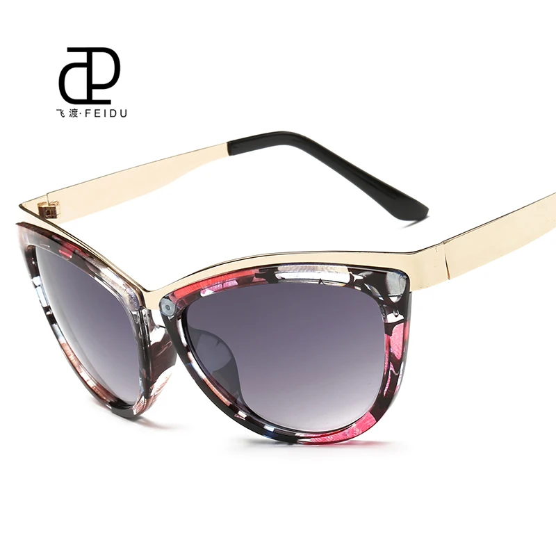 FEIDU 2016 Female Cat Eye Sunglasses Women Brand Designer Vintage