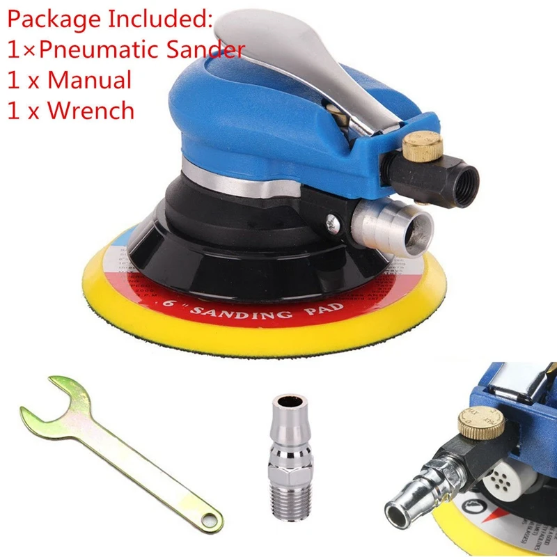 6 Air Palm Al Sander Random Hand Sanding Pneumatic For Grinding Palm Al Sander Random Hand Sanding