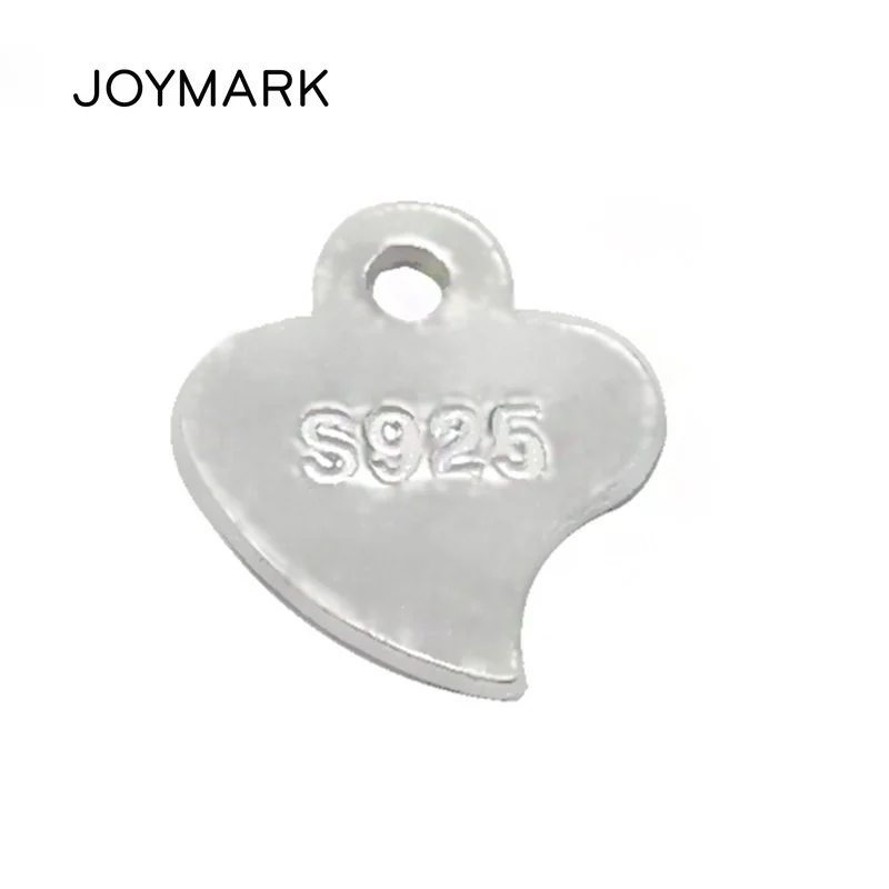 

50 pcs/lot 5x6.5mm Real 925 Sterling Silver Small Heart Shape End Tail Chain Tag Charms DIY Jewelry Accessories STA-5x6.5mm