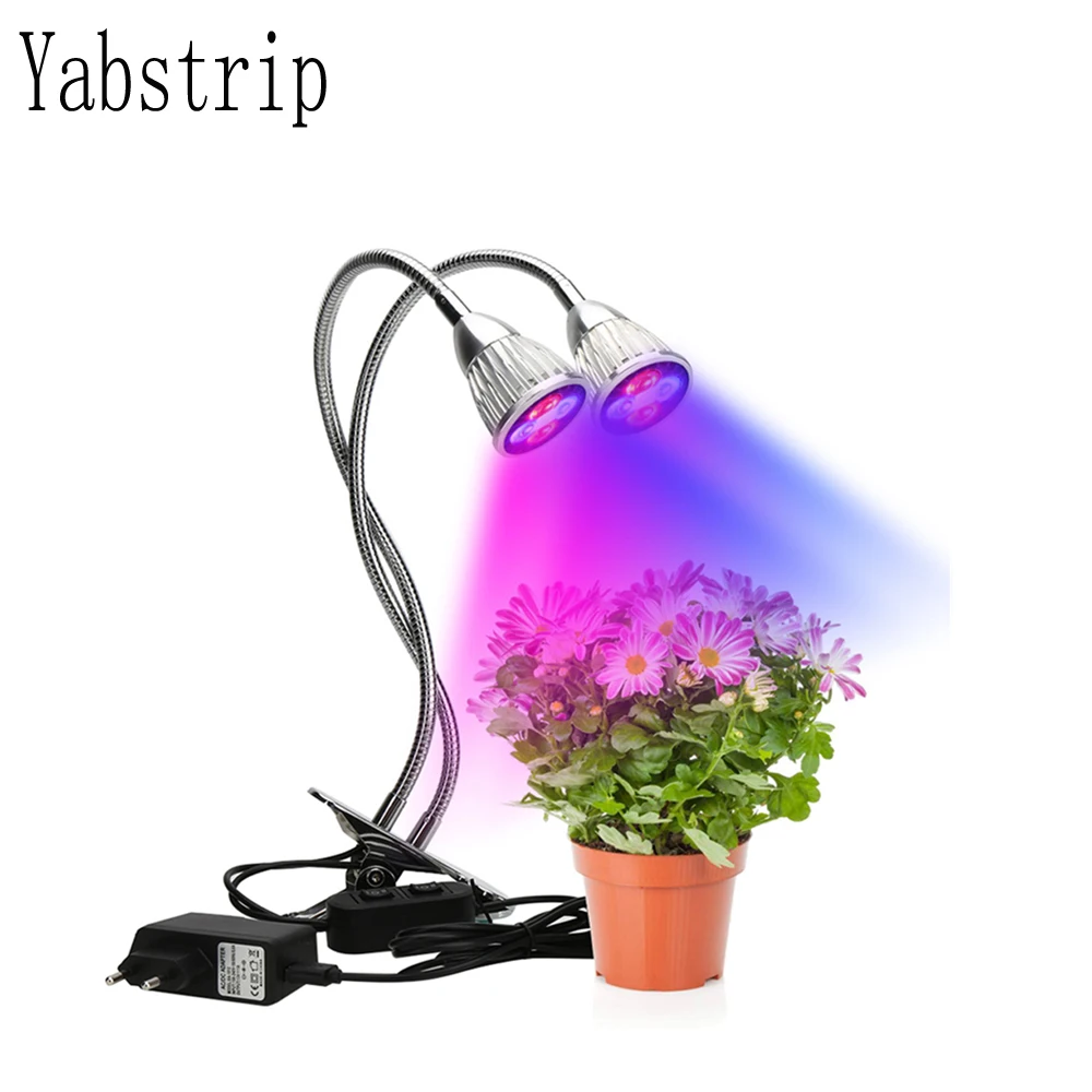 Yabstrip светодиодный светать Фито лампа 10 Вт завод лампа две головы для внутреннего овощного парник, теплица для выращивания завод расти свет