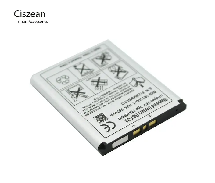 Ciszean 1x BST-33 950mAh смартфон Замена Батарея для K530 K790 K790i K790C K800 K800i K810i K818C W595C T700 C702 G705