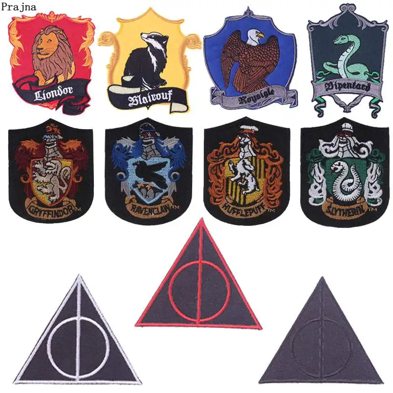 

Prajna Harry Potter Patches The Deathly Hallows Iron On Embroidery Patches For Clothing Jeans Applique Stranger Things Stickers