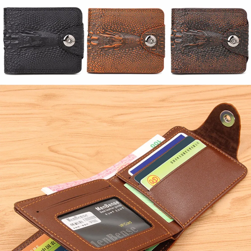 

Designer Luxury Brand Men Purse Clutch Wallet Business ID Credit Card Holder Fashion 3D Alligator Men Wallets 2018