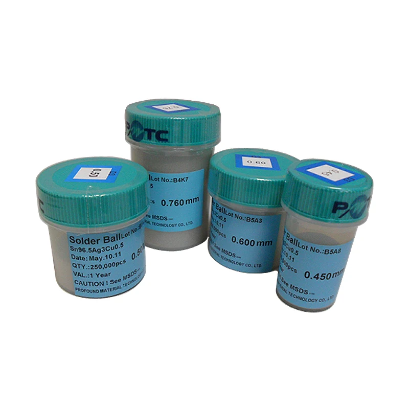 

PMTC BGA solder ball 250K 0.2mm 0.25mm 0.3mm 0.35mm 0.4mm 0.45mm 0.5mm 0.55mm 0.6mm 0.65mm 0.76mm lead-free tin solder balls
