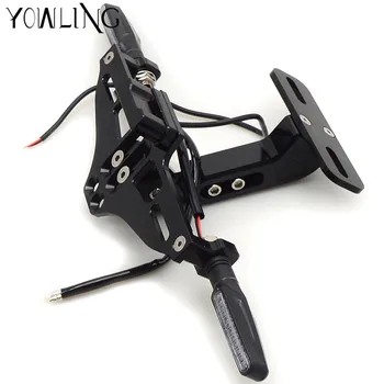 

Motorcycle license plate frame equipped lamp license plate FOR Kawasaki z800 z750 z250 z1000 er6n er6f er 6f 6n NINJA 300 250