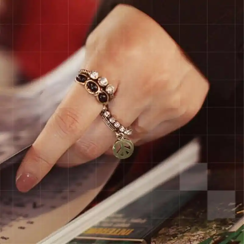 Женское кольцо в стиле панк с драгоценными камнями|rings for women|gem ringssilver ring |