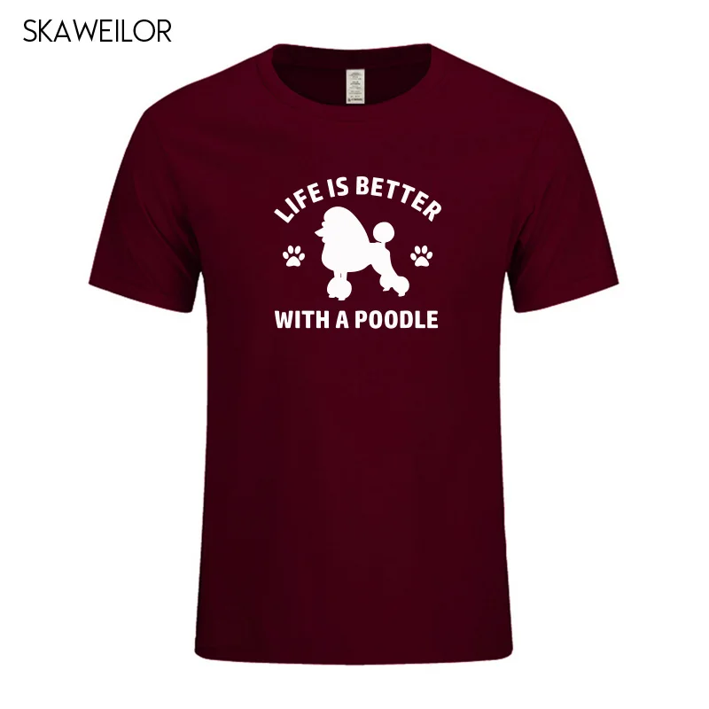 Life Is Better With A Poodle футболка 2018 летняя новая модная мужская 100% хлопковая Удобная для