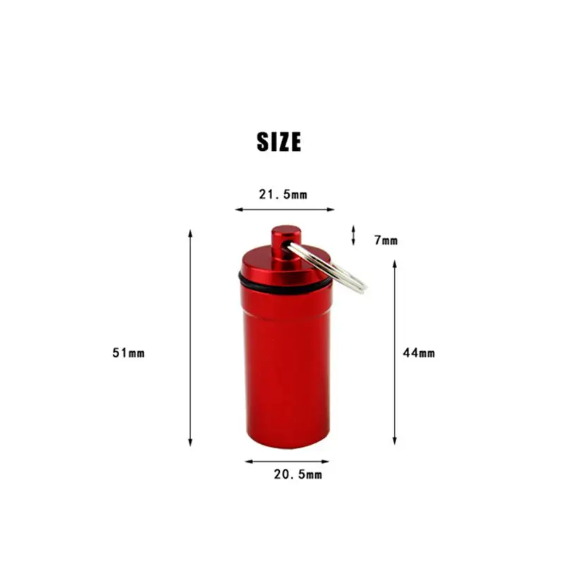 1 шт. Водонепроницаемая коробка для лекарств контейнер алюминиевый контейнер для таблеток держатель брелок бутылка для лекарств на открытом воздухе первой помощи EDC