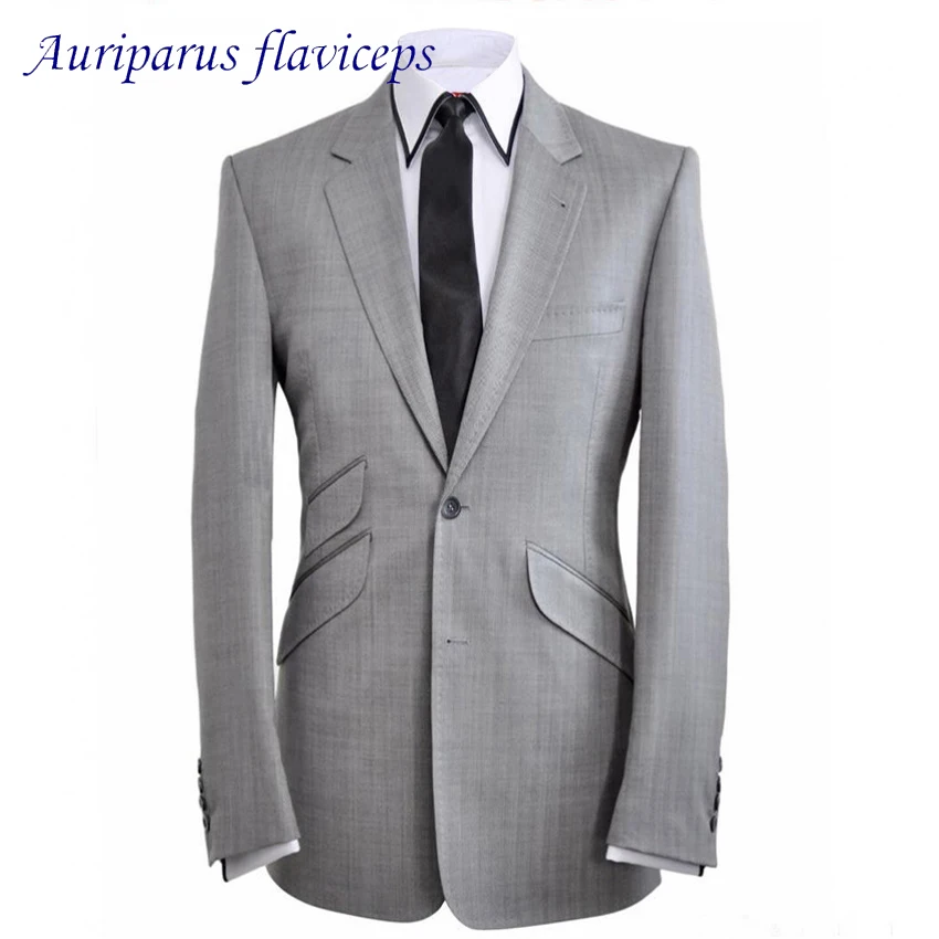 

Auriparus flaviceps Gray Groom Tuxedos Tilt pocket Jacket and Pants for Groomsman Suit Custom Made Man Suit Bespoke Suit