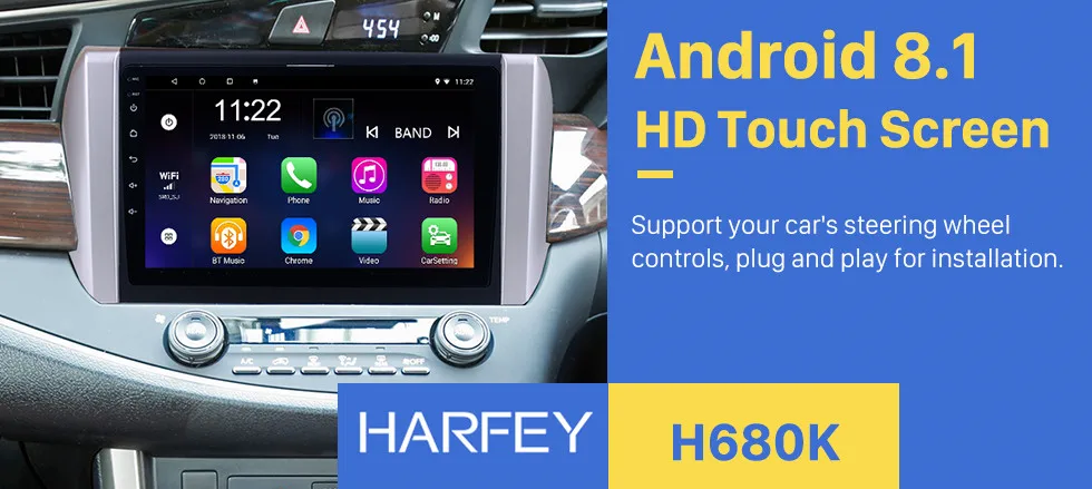 Flash Deal Harfey Quad Core Car Radio GPS Navigation Android 8.1/7.1 Car Audio Player For 2015 Toyota Innova(RHD) With WIFI Bluetooth 3G 0