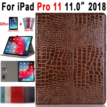 

Case for Apple iPad Pro 11 2018 Pro 11 2020 2nd Generation Cover Premium Leather Crocodile Pattern Smart Awake Sleep Funda