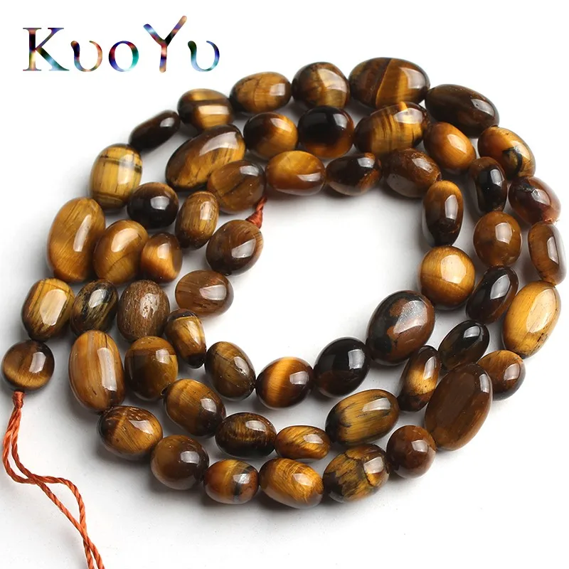 6-8mm Natural Irregular Yellow Tiger Eye Stone Beads Smooth Loose Spacer Bead For Jewelry Making DIY Bracelet Necklace 15&quotStrand |