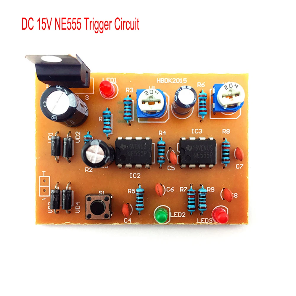 DC 15 в NE555 триггер цепи электронные компоненты комплекта для самостоятельной сборки DC 12 В многоступенчатый усилитель цепи электронные компоненты комплект - Цвет: 15V NE555 Trigger