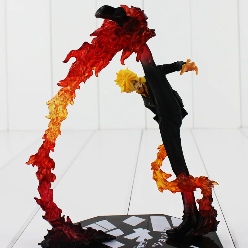 17 см одна деталь черная нога Санджи пожарная Битва Ver ПВХ фигурка Vinsmoke Sanji Коллекция Модель игрушки