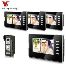YobangSecurity Wired 7″Inch Monitor Video Intercom Doorbell Door Phone Audio Intercom Entry Access System 1 Camera 4 Monitor