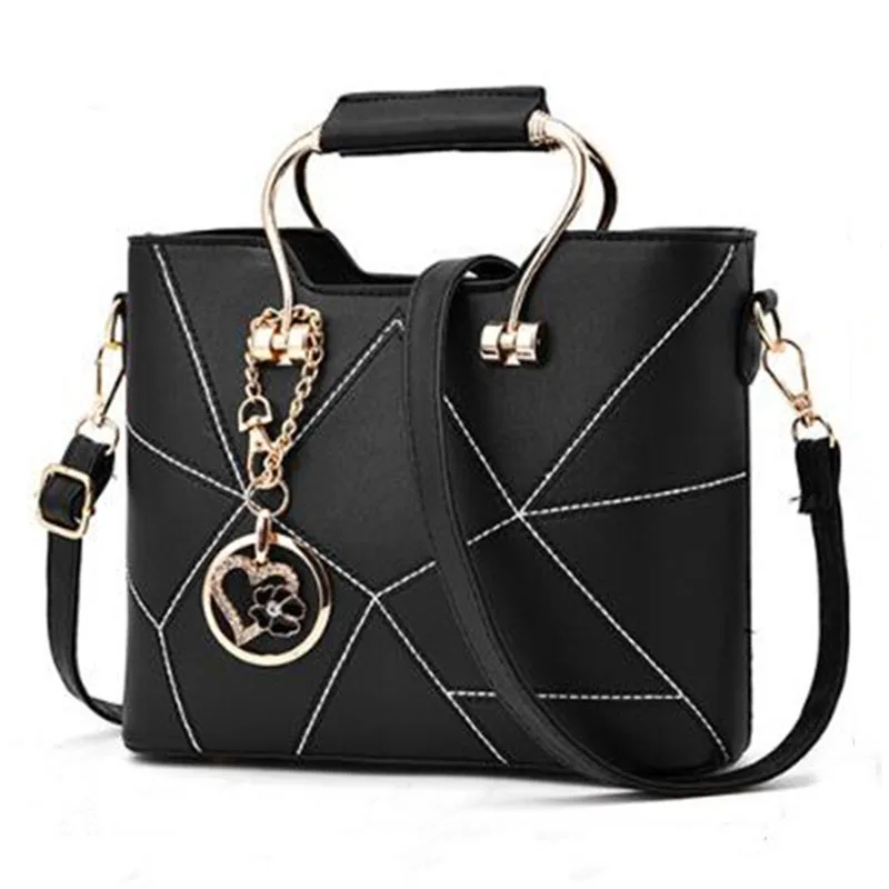

Fashion Designer Leather Bags for Women Heart Flower Pendant Handbag Ladies Shoulder Bags Casual Sweet Crossbody Bag