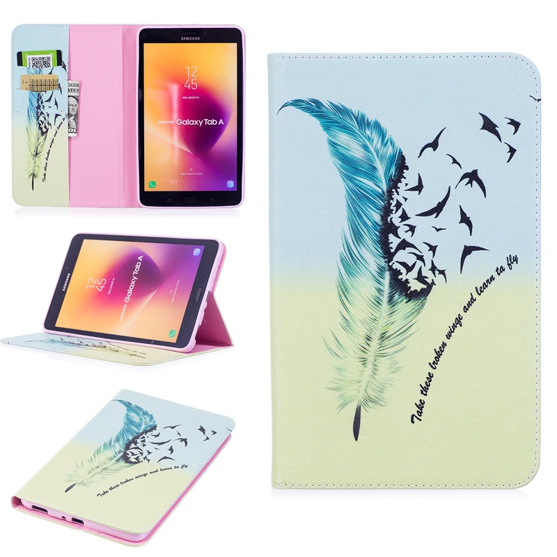 Colored Drawing Pu Leather Tablet Pc Cases For Samsung Galaxy Tab A 8.0