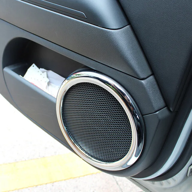 

ABS Chrome For Jeep Compass 2011 2012 2013 2014 door inner speaker audio Horn ring frame Cover Trim car styling accessories