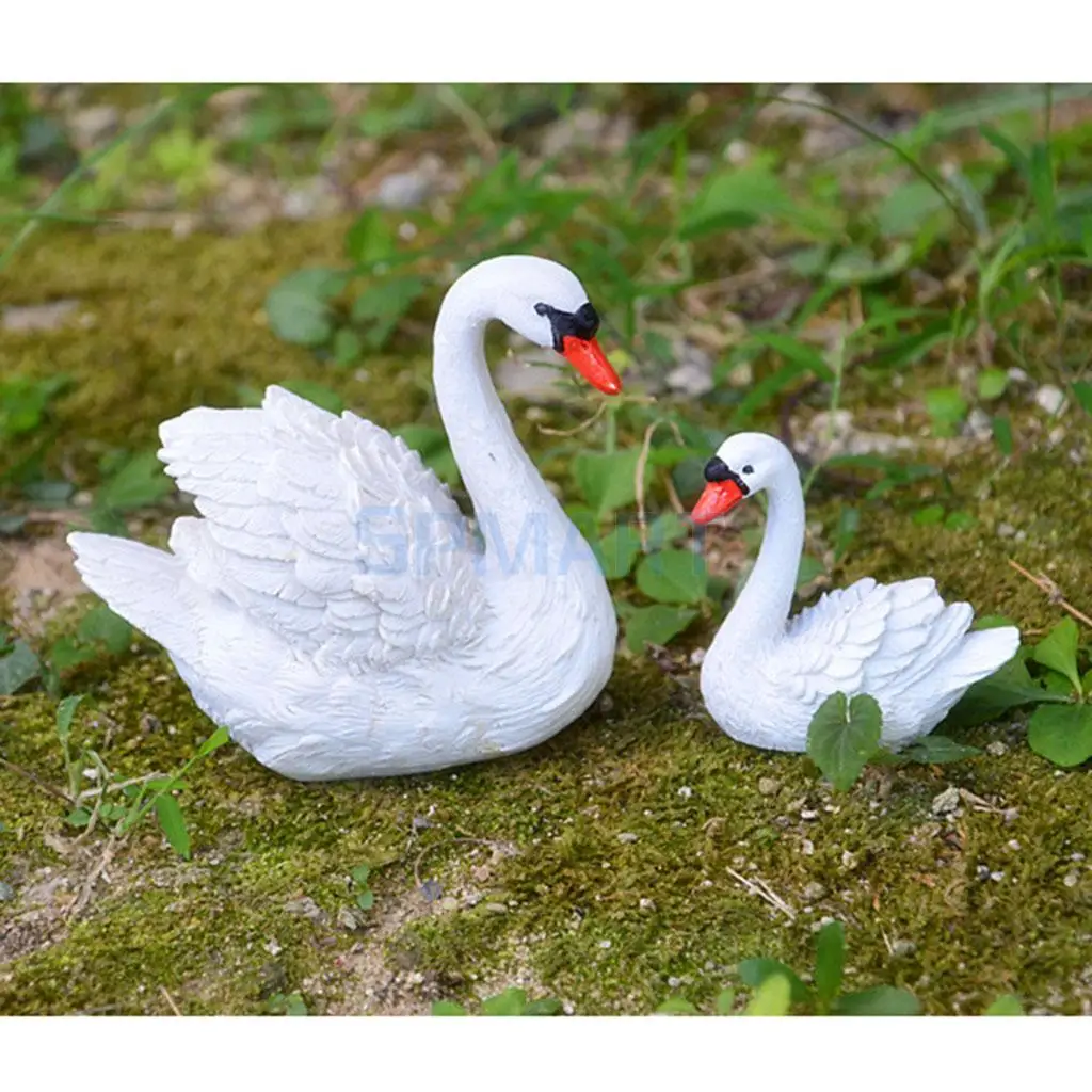 Indoor Outdoor Garden Decor Resin Swan Family Figure for Backyard Decoration
