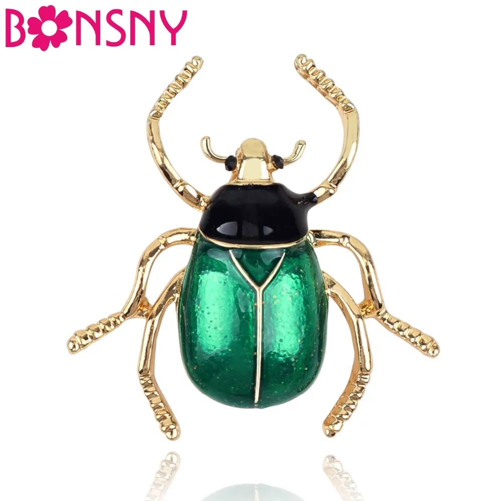 

Bonsny Enamel Alloy Beetle Insect Brooch Pin For Women Ladies Clothes Scarf Decoration Accessories Fashion Jewelry Gift 2018 New