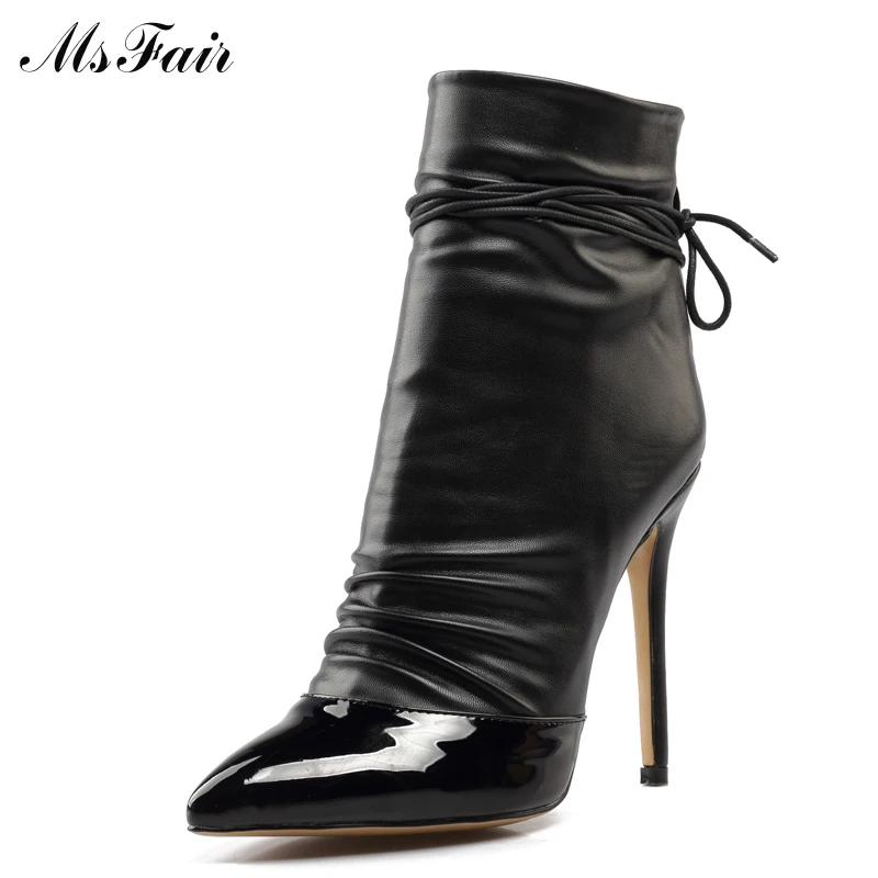 MSFAIR Ankle Strap Women Ankle Boot Pointed Toe Thin Heels High Heels Ladies Girl Zipper Ankle Boot New Solid Winter Women Boots MSFAIR Ankle Strap Women Ankle Boot Pointed Toe Thin Heels High Heels Ladies Girl Zipper Ankle Boot New Solid Winter Women Boots