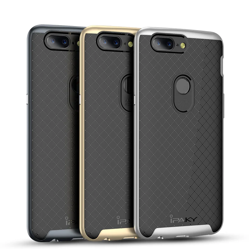

iPaky For Oneplus 5T Case Luxury Armor Silicone Back Cover PC Frame Soft Fundas For One Plus 5 5T Oneplus5 Phone Cases