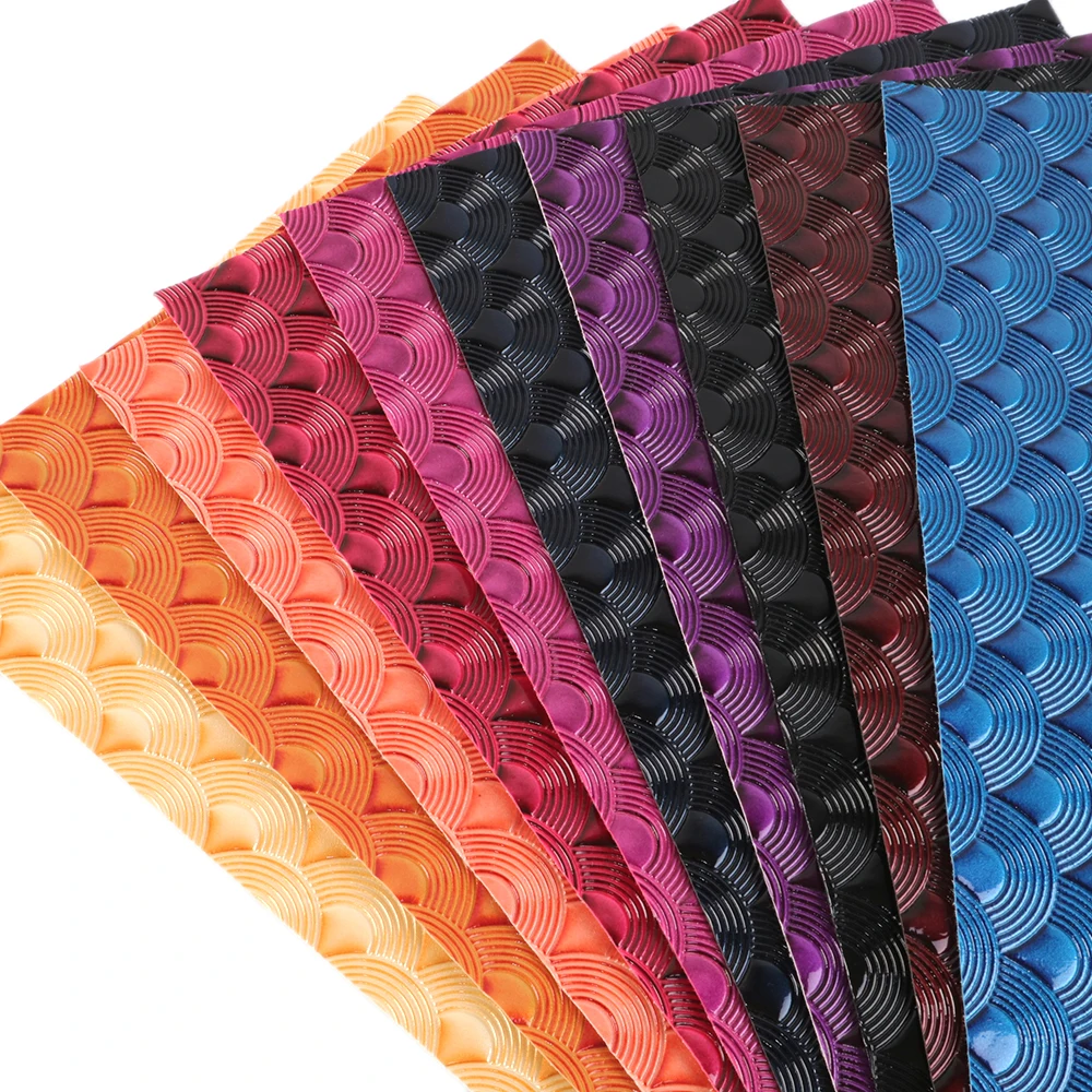 

10pcs/set 20*34cm Fish Scale Bump Texture Synthetic Leather Set, DIY handmade materials for handbag shoes phone case,1Yc6486